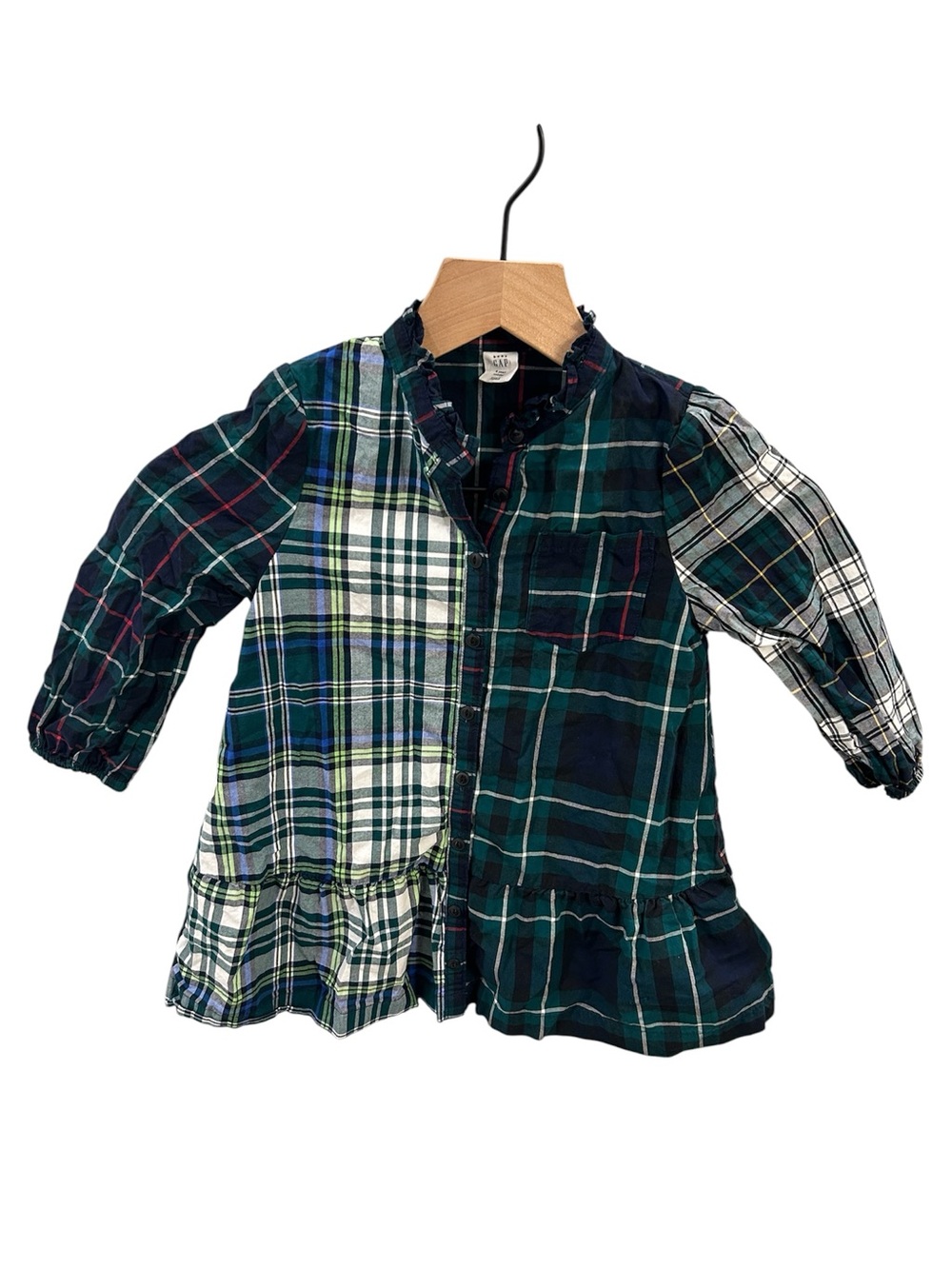 Gap Kids Plaid Patchwork Dress – Girls Size 4 Years